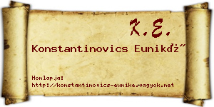 Konstantinovics Euniké névjegykártya